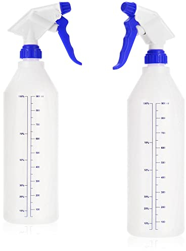 com-four® 2x Spruzzatore a pompa a 360 gradi resistente agli agenti chimici con filettatura 28/400 per grassi minerali a base di silicone (bianco blu)