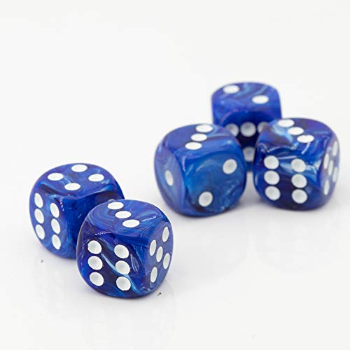 W6 Würfel blau/weiß - Made in Germany! - STK