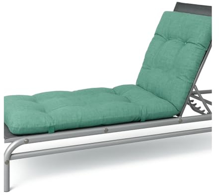 VIGIVISION Coussin de chaise longue. Matelas pour chaise longue dimensions 180 x 55 x 8 cm. Vert uni.