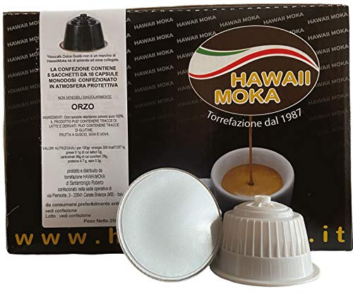 Capsule compatibili per macchine Dolce Gusto* - Preparato Solubile per Bevanda al Gusto di Orzo - Torrefazione HawaiiMoka- 50 pezzi