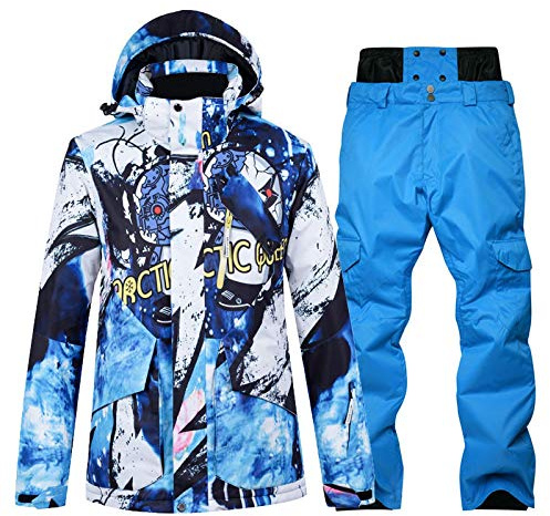 XHBYG Tuta da Sci da Uomo Invernale Completi da Sci, Giacca e Pantaloni per Uomo, Tuta da Sci e Snowboard Antivento e Impermeabile Calda Cappotto da Sci Maschile S color1