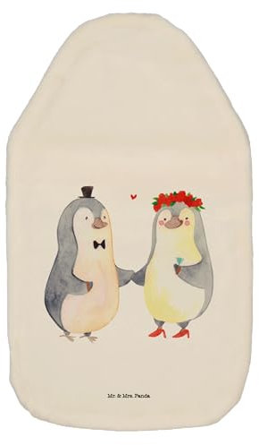 Mr. & Mrs. Panda Wärmflasche Pinguin Heirat - Geschenk, Körnerkissen, Ehemann, Liebesgeschenk, Wärmflaschenbezug, Kleine Wärmflasche, Wärmekissen,