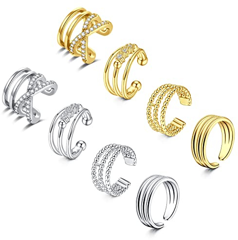 WillTen Piercing Oreja Clip Acero Inoxidable Piercing Cartílago Tragus Helix Falso Piercing Oreja Mujer Falso Piercing Joyería