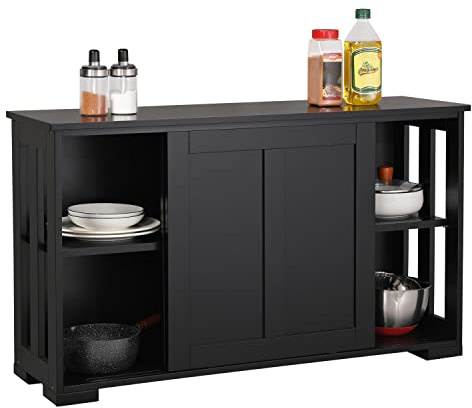 Yaheetech Credenza da Cucina 106,7x33x63 cm con 2 Ante Scorrevoli