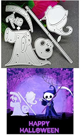 Qoiseys Halloween Zauberer Stanzschablone Die Stanzen Basteln Prägeschablone, Stanzungen für DIY Scrapbooking Fotoalbum Dekoratives Papier Basteln Prägeschablone