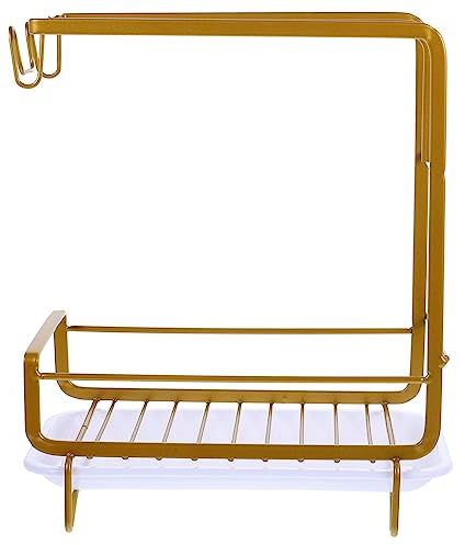 Cabilock Kitchen Storage Rack Dishwashing Rack Sponge Holder Dishcloth Organizer Sponge Soap Holder Kitchen Sink Organization