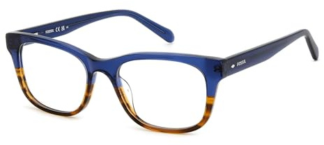 Fossil Unisex Brille mit Sehstärke Rechteckig | Gefertigt aus Azetat, optional mit Sonnenbrillentönung oder Blaulichtfilter, inklusive Brillenetui