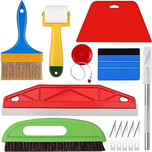 MUSLONG Set di strumenti per carta da parati, set di strumenti per la carta da parati professionale, kit di strumenti per la carta da parati, kit di strumenti per la carta da parati, rotolo, spazzola