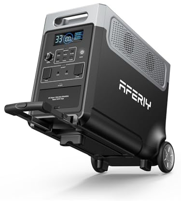 AFERIY Estacion de Energia Portatil 3600W, Generador Electrico Solar 3840Wh, Portable Power Station LiFePO4, Generadores Solares para Camping, Hogar, Viajes Emergencias, (Envío en 3 días)