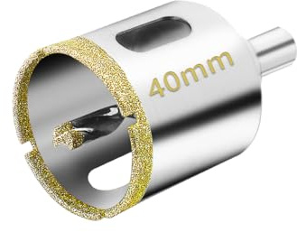 Meccion Diamond Hole Saw with Pilot Center Drill Bit 40mm Diamond Core Hole Cutter for Tile, Porcelain, Glass, Marble, Ceramic