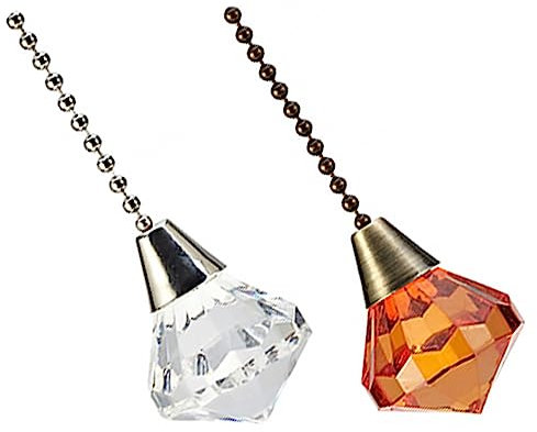 OSALADI 6stücke Deckenventilator Zugkette Mit Strassanhänger Lampen-dekoration Für Stilvolle Wohnräume Orange Und Transparent Einzigartiges Design Für Einen Luxuriösen Look