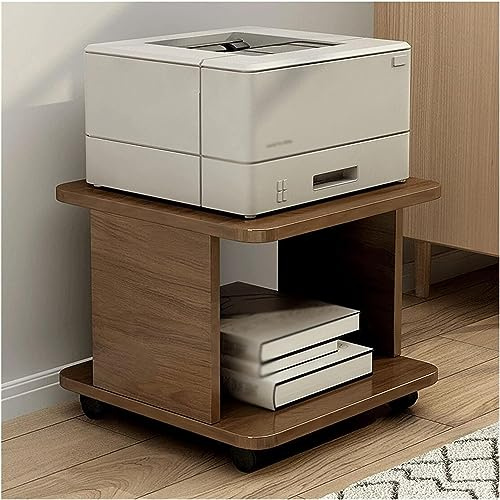 IRYZE Druckertisch Holz-Druckerständer, Büro-Druckerwagen, Mobiles Druckerregal Für Zuhause, Riemenscheibe, Faxgerät, Rack, Kopierer Drucker Regal Drucker Ständer (Color : C, Size : 40 * 40 * 28cm)