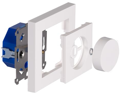 proventa Dimmer mit Design-Abdeckung weiß glänzend für LED und Halogen bis 250W