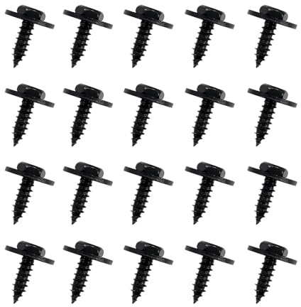 Fluher 20 PCS Automotive Hex Head Self-Tapping Screws, 0.18 x 0.74 Bumper Hood Trim Cover Fixing Bolts, Rust-Proof and Shock-Proof Exterior Trim Screws, Universal Car Fastening Accessories (Black)