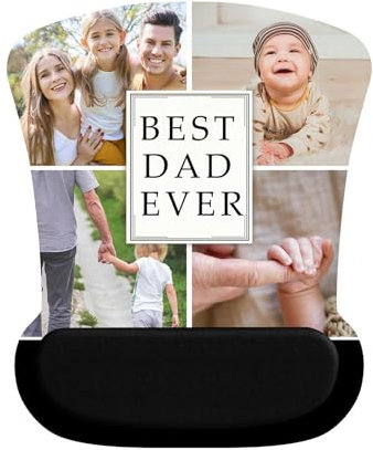 Naispanda Tappetino per Mouse Personalizzato con Poggiapolsi in Memory Foam Tappetino per Mouse Personalizzato con Supporto per Il Polso Tappetino per Mouse Ergonomico con Base in Gomma Antiscivolo
