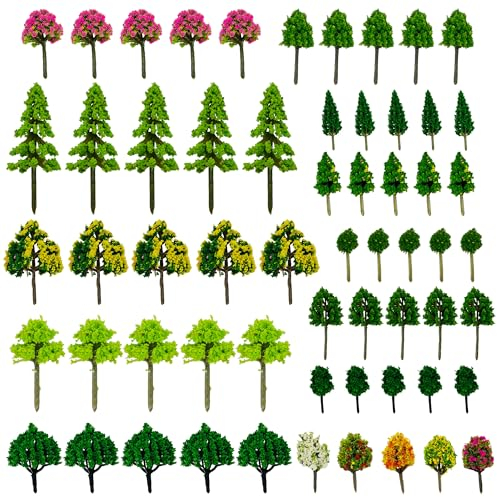 Cayway 60 Pz Árboles en Miniatura Árboles de Plástico Modelo de Árbol Diorama Árboles Maquetas Plástico Árboles Miniatura Decorativos para DIY Paisaje