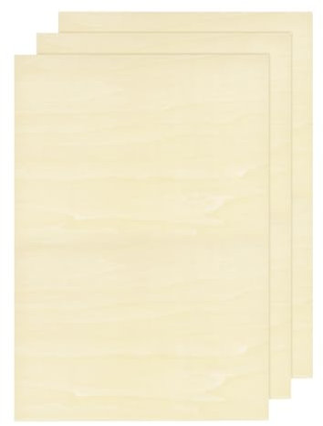 QUARKZMAN Plaque en Tilleul 17,7 x 11,8 x 0,16 Pouces, Planches en Bois Brut Contreplaqué pour L'Artisanat Et la Découpe Au Laser avec Des Surfaces Lisses, Lot de 3