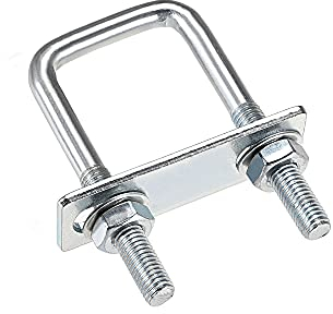 Rohrschelle, quadratische U-Bolzen, 60 mm Innenbreite, 100 mm Länge, Karbonstahl M8 mit Muttern, Rahmenplatte, runden Unterlegscheiben, 4er-Set (Size : 35x80mm(W*L))