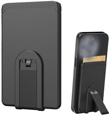 BSITSSS 1PCS Portafoglio Telefono Porta Carte Adesivo per Carte, Wallet per iPhone, per 4-5 Carte, Porta Cellulare Tasca per Cellulare,Smartphone Android, Nero (5,8 * 9,5cm)