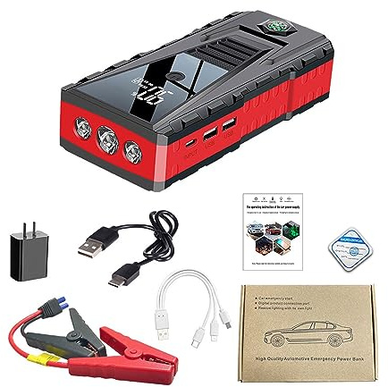 GZHMMAN Booster Batterie Démarreur Jump Starter 1000A Peak 12V Chargeur Batterie Voiture 26000mAh Booster Batterie Automatique Batterie Externe Portable,A