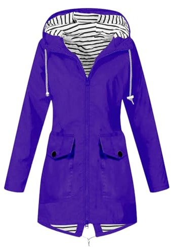 Regenjacke Damen GroßE GrößEn Große Größen Regenmantel Winddicht Grosse Grössen mit Kapuze Stanzjacke Faltbar ReißVerschluss Windbreaker Jacke Modern für Fahrrad Sport Windjacke Softshelljacke