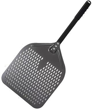 Pala per pizza da 33 cm, pala perforata, manico corto, antiaderente, strumento di cottura per forno e cucina