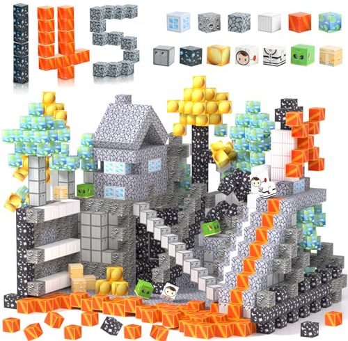145 Stück Magnetische Bausteine,2.5CM/Stück Magnetic Building Blocks, Build Magnet Welt Set für Jungen und Mädchen, Montessori Bausteine Spielzeug, Geschenke für Kinder im Alter von 3 4 5 6 7 8 Jahren