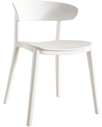 Stapelbare Terrassenstühle 4er Set Weiß Kunststoff Outdoor Stühle mit Rückenlehne für Terrasse Veranda Home Indoor und Outdoor Esszimmerstühle für Wohnzimmer 8 Stühle