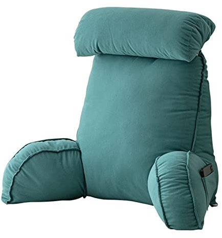 Orthopädisches Rückenstützkissen für Lendenwirbelstütze, extra großes Lesekissen mit abnehmbarer Nackenstütze, ideal zum Sitzen, Lesen oder Spielen, 75 x 40 x 58 cm (mit Kopfstütze)