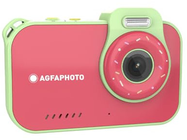 AgfaPhoto Realikids Cam Waterproof 2 – Appareil Photo Enfant Étanche 12MP, Vidéo HD, Mode Selfie, Filtres et Cadres, Jeux Intégrés, Batterie Lithium - Rouge