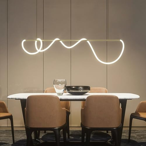 Pendente illuminabile in peltorino da 150 cm Elegante per Sala da Pranzo, Cucina e Salone - componibile con Controllo remoto