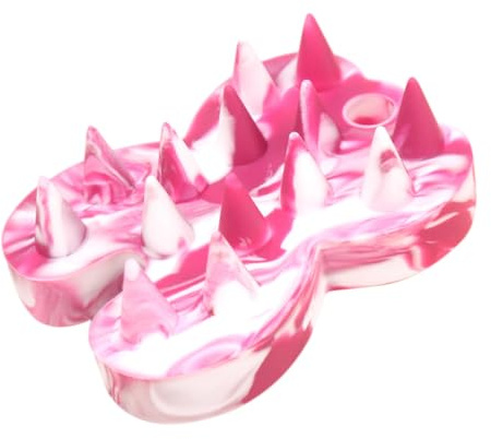 Rosa Silikon Kopfhaut Peelingbürste mit Massagefunktion | Ergonomische Form, Leichte Handhabung, für Frauen und Männer, Flexible Ausführung