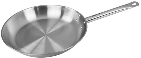 Mega-M Padella in acciaio inox con fondo a sandwich, Ø32 cm, compatibile con induzione/gas/ceramica, colore inox (diametro 32 cm)
