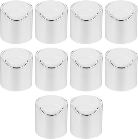 SEWACC Couvercles Pratiques en Plastique Argenté Bouchons de Pompe de Remplacement Résistant aux Chocks 10 Pièces pour Bouteille de Shampoing pour Flacons de Lotion