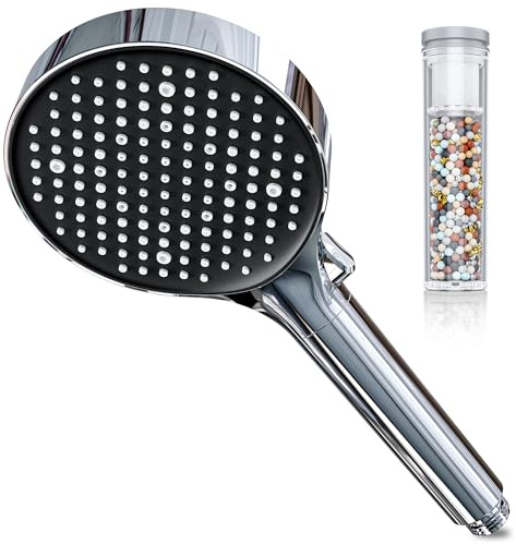 Magichome Alcachofa de Ducha Filtro 25 Capas, 6 Tipos Chorro, Negro