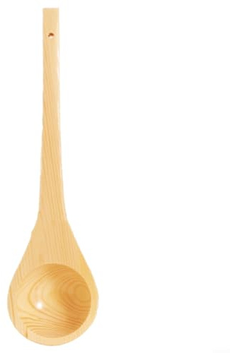 Zeroupshop Mestolo da sauna in legno di cedro, 38 cm, con cucchiaio resistente al calore e cordino per appenderlo, per versare l'acqua in modo sicuro e confortevole nel secchio della sauna