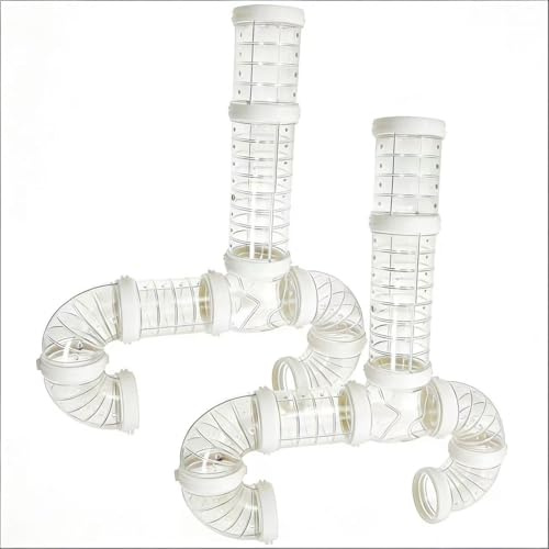 Tunnel et kit de connexion pour hamsters 2 ensembles transparents extérieurs en plastique accessoires, cochons d'Inde et petits animaux domestiques pour souris, hamster, rat et