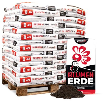 GALAMIO - Blumenerde torffrei (1.800 L Palette / 45 x 40 L) – torffreie Pflanzerde und Pflanzsubstrat mit NPK-Dünger – für Grün- und Blühpflanzen, Zimmer-, Balkon- und Gartenpflanzen
