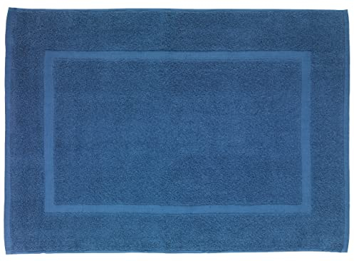 WENKO Frottier Duschvorleger Paradise, saugfähige & Pflegeleichte Badematte, aus 100% Baumwolle, waschbar, 50 x 70 cm, Blau