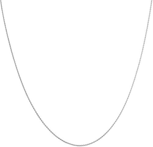 14 Karat 585 Gold Feine Rund Ankerkette Breite 0.8 mm Weißgold Kette
