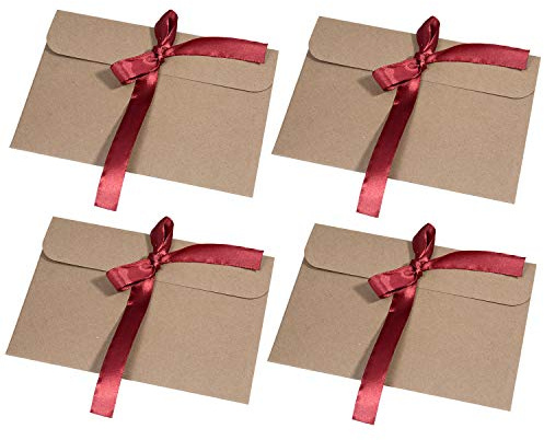 30 pezzi Busta Kraft Busta di carta, Kraft riciclata Buste di Retro Carta Fatti a Mano in stile Vintage per Matrimonio Compleanno (17.2 x 12.5 cm)
