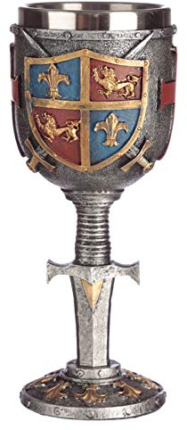 Puckator Calice de Décoration Chevalier - ECU & Epée multicolor KN188 height 19cm width 7.5cm depth 8cm
