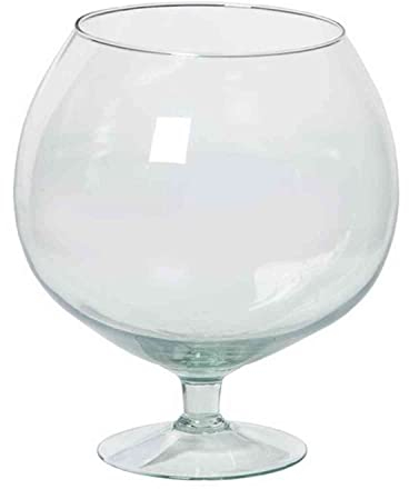 innaGLAS Bougeoir Roger sur Pied, Boule/Rond, Transparent, 22,5 cm, Ø 13,5cm/20cm - Vase Transparent/Porte-Bougie