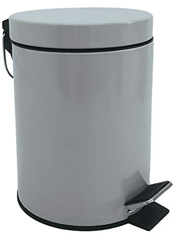 MSV Cosmetic Bin Light Grey Pedal Bin 3 Litres with Removable Inner Bucket
