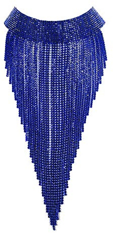 EVER FAITH Damen Kristall Lätzchen Anweisung Lange Quaste Choker Halskette Kostüm Schmuck