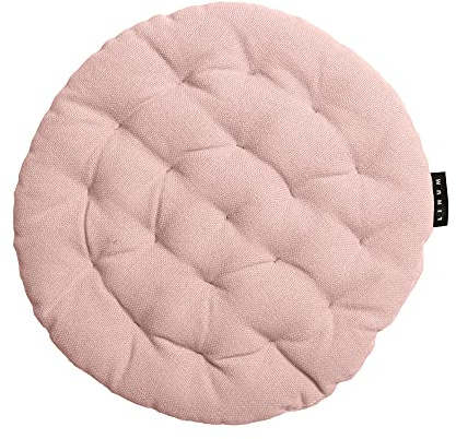 LINUM Pepper Sitzkissen Rund 37 cm aus 100% Baumwolle, Premium Stuhlkissen Rund für Küche, Esszimmer und Outdoor, Komfortables Sitzkissen Stuhl & Sitzpolster, waschbar, Altrosa