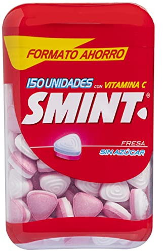 SMINT Bote Sabor Fresa, Caramelos Comprimidos Sin Azúcar, Pack 8 uds