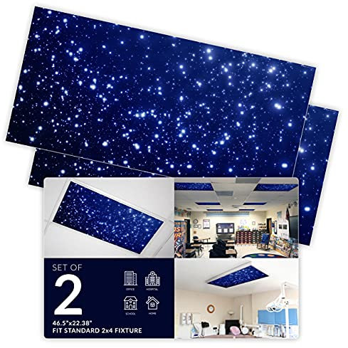 OCTO LIGHTS Starry Fluorescent Light Covers for Ceiling Lights 2x4, 2 Pack