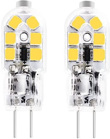Yucclim G4 12V LED Light Bulb - Low Voltage Landscape Bulbs - Bi-Pin Base JC T3 Type WB01X10239 Range Vent Hood SB02300791 Microwave Surface LED Light Bulb (White, 2-Pcs)