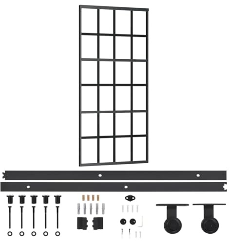 vidaXL Schiebetür mit Beschlag ESG-Glas & Aluminium 90x205 cm